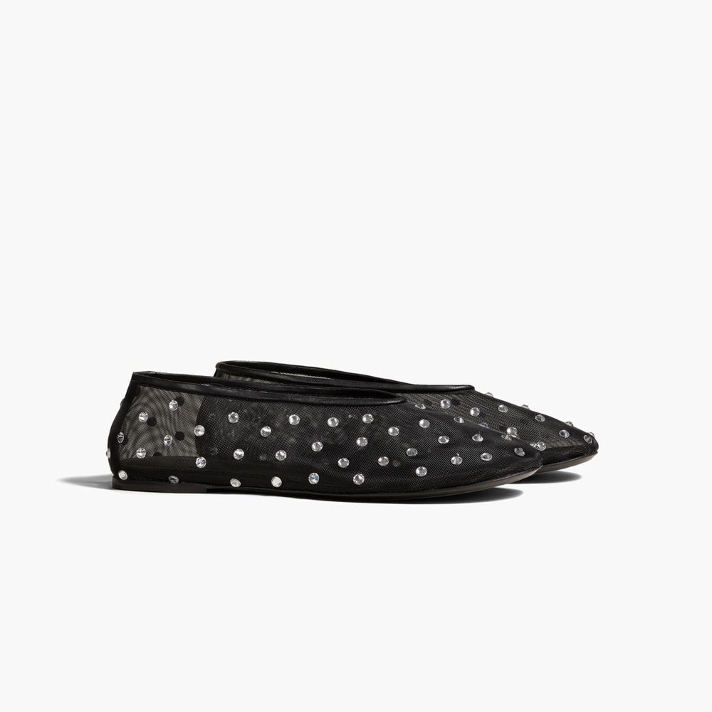 NWT Khaite Marcy Flats Black Mesh with Crystals 38 - Picture 4 of 14